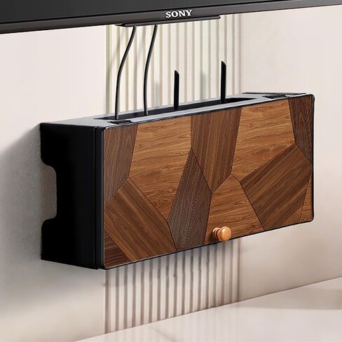 Wooden WiFi Router Storage Cabinet, Wall Mounted WiFi Box Hider,Decorative Modem & Cable Organizer Box,Strong Load-Bearing Capacity,for Office and Home. Wood Color 70x12x20cm in Saudi Arabia