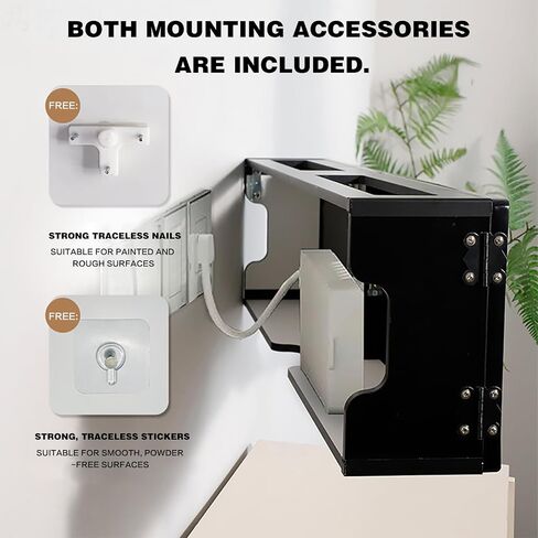 Wooden WiFi Router Storage Cabinet, Wall Mounted WiFi Box Hider,Decorative Modem & Cable Organizer Box,Strong Load-Bearing Capacity,for Office and Home. Wood Color 70x12x20cm in Saudi Arabia