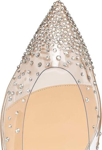 XYD Women Rhinestones Studded Ballet Flats Mesh Rivets Hidden Heels Slip On Pointed Toe Evening Dressy Shoes in Saudi Arabia