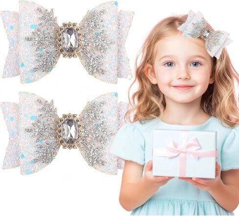 Glitter Unicorn Hair Bows for Girls - 2PCS Sparkly Pink Unicorn Bow, Cute Alligator Hair Clips Barrettes Hair Accessories for Toddler Kids Birthday Party, Princess Costume Gift in Saudi Arabia