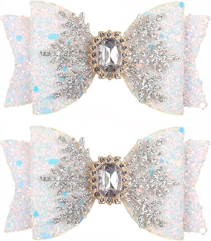 Glitter Unicorn Hair Bows for Girls - 2PCS Sparkly Pink Unicorn Bow, Cute Alligator Hair Clips Barrettes Hair Accessories for Toddler Kids Birthday Party, Princess Costume Gift in Saudi Arabia