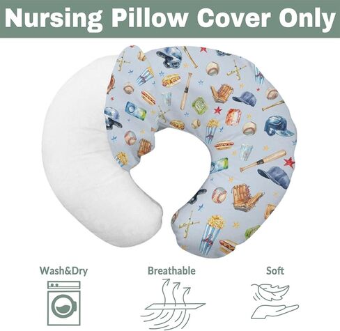 البيسبول الوطنية الطفل التمريض وسادة يغطي لصبي فتاة 4th من يوليو البيسبول الخفافيش القبعات التمريض وسادة للرضاعة الطبيعية الوسائد الأمريكية الرياضة لينة بسط الأغلفة للرضع حديثي الولادة in Saudi Arabia