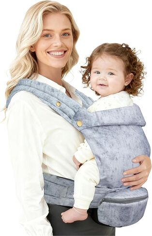 Baby Carrier Newborn to Toddler (7-35 lbs), with Storage Bag, Adjustable Infant Carrier for Newborns, M-Shaped Design Newborn Carrier with Head Support, Almond Yellow in Saudi Arabia