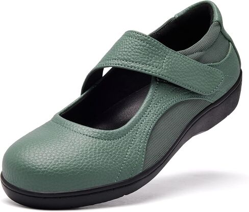 Mary Jane Shoes Women Leather Orthopedic Flats Round Toe Casual Dress Shoes Non Slip Work Shoe with Memory Foam in Saudi Arabia