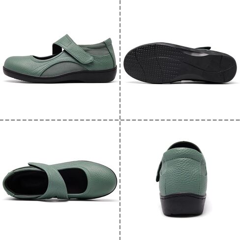 Mary Jane Shoes Women Leather Orthopedic Flats Round Toe Casual Dress Shoes Non Slip Work Shoe with Memory Foam in Saudi Arabia