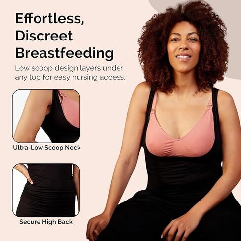 Sleeveless Underbust Nursing Tank Top – Maternity Layering Cami with Discreet Breastfeeding Access – XS -XXL in Saudi Arabia