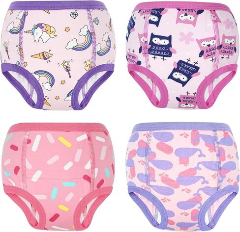 MooMoo Baby Absorbent Potty Training Underwear Cotton Pee Pants for Girl 2T | Breathable,Washable and Reusable, Daytime Potty Training in Saudi Arabia