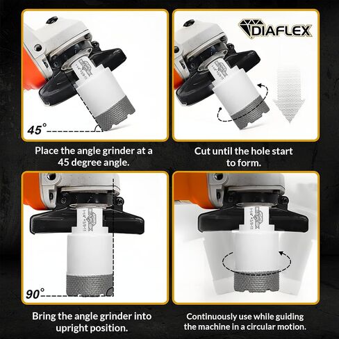 لقمة أساسية ملحومة ممتازة من Diaflex - منشار ثقب ماسي 1/4 بوصة للبورسلين والسيراميك والحجر وDekton - 5/8 بوصة - 11 خيط - قطع سريعة التنظيف - ملحومة بالنحاس - استخدام رطب أو جاف in Saudi Arabia