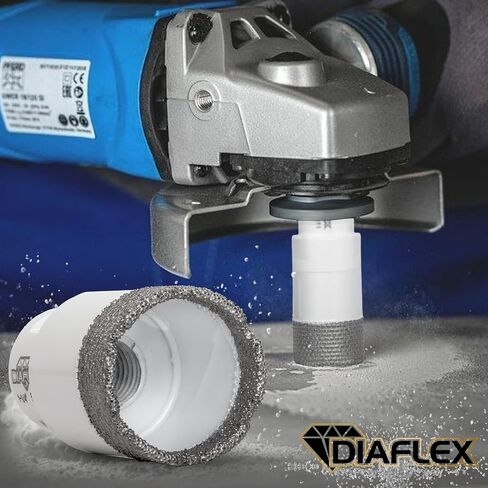 لقمة أساسية ملحومة ممتازة من Diaflex - منشار ثقب ماسي 1/4 بوصة للبورسلين والسيراميك والحجر وDekton - 5/8 بوصة - 11 خيط - قطع سريعة التنظيف - ملحومة بالنحاس - استخدام رطب أو جاف in Saudi Arabia