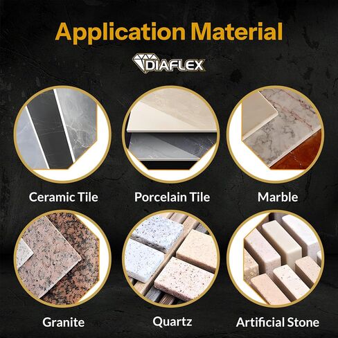 لقمة أساسية ملحومة ممتازة من Diaflex - منشار ثقب ماسي 1/4 بوصة للبورسلين والسيراميك والحجر وDekton - 5/8 بوصة - 11 خيط - قطع سريعة التنظيف - ملحومة بالنحاس - استخدام رطب أو جاف in Saudi Arabia