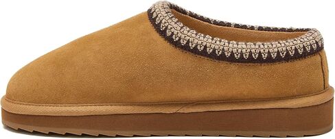 Lands' End Hearth Warm Fuzzy Slip On Slippers for Women, Indoor Outdoor Comfortable Suede Womens Slippers Size 6 to 11, Brown or Black in Saudi Arabia