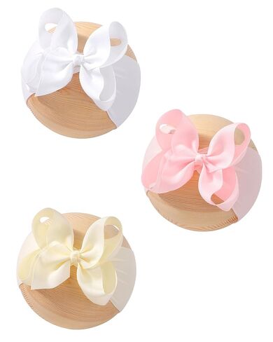 doboi 3PCS Baby Bows Christmas Baby Girl Headbands Nylon Hairbands with Golden Weft Webbing Ribbon Bow Handmade Elastic Shiny Baby Hair Bows Headbands for Baby Girls Newborns Infants Toddlers in Kuwait