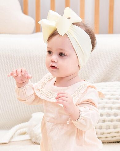 doboi 3PCS Baby Bows Christmas Baby Girl Headbands Nylon Hairbands with Golden Weft Webbing Ribbon Bow Handmade Elastic Shiny Baby Hair Bows Headbands for Baby Girls Newborns Infants Toddlers in Kuwait