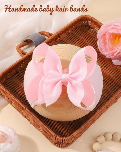 doboi 3PCS Baby Bows Christmas Baby Girl Headbands Nylon Hairbands with Golden Weft Webbing Ribbon Bow Handmade Elastic Shiny Baby Hair Bows Headbands for Baby Girls Newborns Infants Toddlers in Kuwait