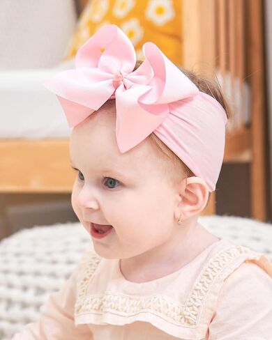 doboi 3PCS Baby Bows Christmas Baby Girl Headbands Nylon Hairbands with Golden Weft Webbing Ribbon Bow Handmade Elastic Shiny Baby Hair Bows Headbands for Baby Girls Newborns Infants Toddlers in Kuwait