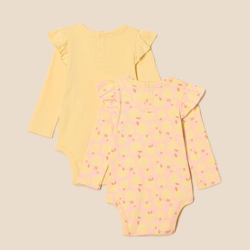 Amazon Essentials Baby Girls' Long-Sleeved Ruffle Bodysuits in Kuwait