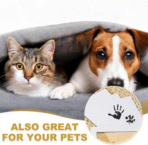 uxcell Inkless Handprint and Footprint Kit, 3x5 Inch Mess Free Pet Paw Print Kit 1 Light Blue Inkless Print Pads + 4 Imprint Cards Clean Touch Ink Pad for Keepsake Gift and Pets Imprint in Saudi Arabia