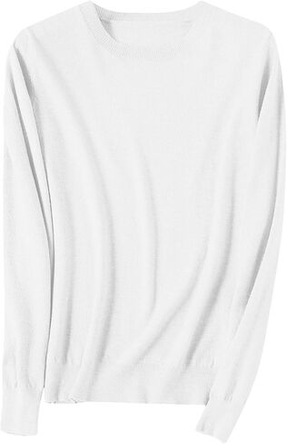Cashmere Sweaters for Women Casual Cute Crewneck Soft Warm Fitted Pullovers Lightweight Cozy Wool Long Sleeve Tops in Saudi Arabia