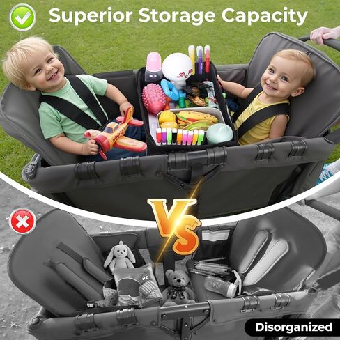COOLBEBE Stroller Snack Tray for Wonderfold Wagon, Upgraded Foldable Kids Snacks & Activities with Drawing Tray, Universal Wonderfold Wagon W2 Accessories with Cup Holder & Mesh Pockets (W2 Series) in Kuwait