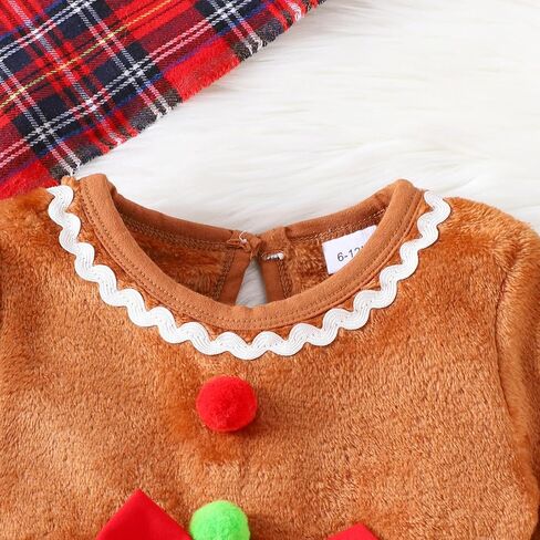 Toddler Baby Girl Christmas Dress Velvet Gingerbread Man Dresses Kids Xmas Holiday Winter Outfit in Kuwait