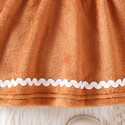 Toddler Baby Girl Christmas Dress Velvet Gingerbread Man Dresses Kids Xmas Holiday Winter Outfit in Kuwait