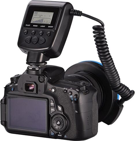 حلقات احترافية ومضات ضوئية مع وحدة تحكم LCD و7 وضع سطوع و8 محولات لتصوير كاميرا DSLR in Kuwait