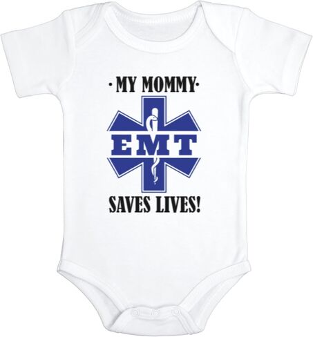 My Mommy Saves Lives! EMT Baby Custom Bodysuit | EMT Mom Gift | EMT Newborn Gift in Saudi Arabia