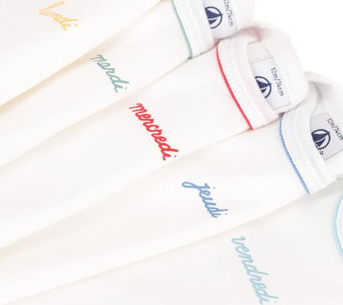 ملابس داخلية قصيرة الأكمام من Petit Bateau Babies لأيام الأسبوع - عبوة من 5 مقاسات من 3 إلى 36 شهرًا in Kuwait