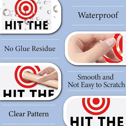 GORGECRAFT 10 Sheet Toilet Bullseye Stickers Hit The Target Urine Decals Toilet Target Aiming Stickers Red Bullseye with Targeting Line PVC Waterproof Decals for Potty Urinal Restroom Pee Training in Saudi Arabia