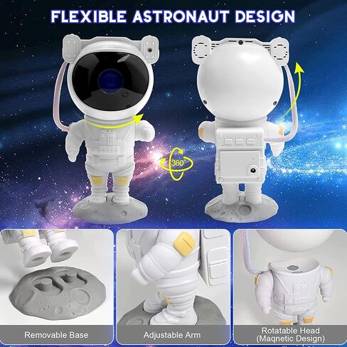 SFOUR Astronaut Galaxy Projector Night Light，Lights for Bedroom,Kids Room Decor Aesthetic, Adjustable Head Angle,Gift for Kids Adults Home Party Ceiling Decor，Christmas Gift in Saudi Arabia