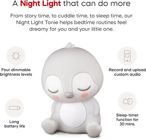 Tonies Night Light - Sleepy Penguin Audio Play Character from Sleepy Friends | Warm Glow | 140 Minutes of Beautifully Composed Melodies | Record Your Own Bedtime Stories in Saudi Arabia