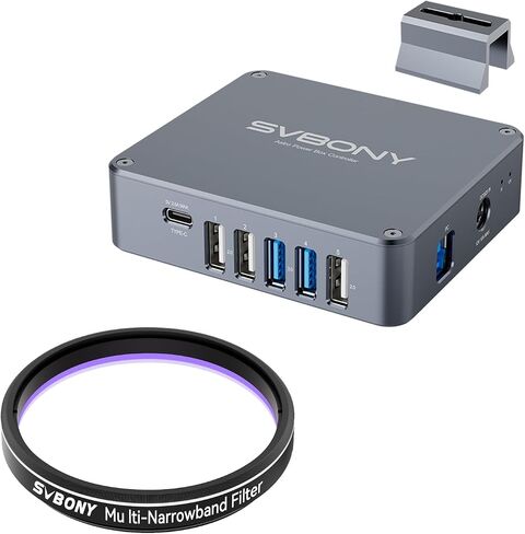 SVBONY SV240 Telescope Filter, 2 Inches Multi-Narrowband Galaxy Nebula Filter Bundle with SV241 Pro Astronomical Telescope Power Management Box, Remote Control for Astrophotography in Saudi Arabia