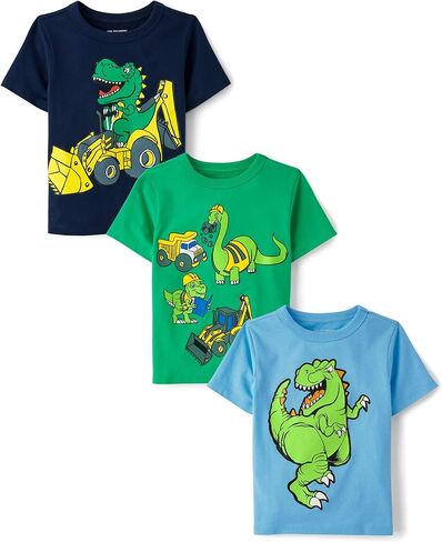 The Children's Place Baby-Boys and Toddler Dino Short Sleeve Graphic T-Shirts,multipacks in Saudi Arabia