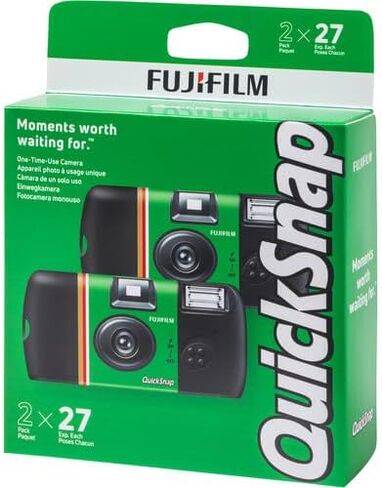 كاميرا FUJIFILM QuickSnap Flash 400 أحادية الاستخدام (27 تعريضًا، 3X 2-Pack) حزمة مع قطعة قماش للتنظيف من الألياف الدقيقة in Saudi Arabia