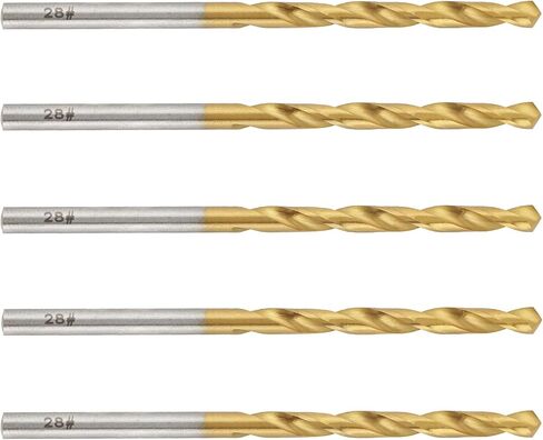 5pcs #7 M2 High-Speed Steel Twist Drill Bit Set, Titanium Coated Drill-Bits with Straight Shank in Saudi Arabia