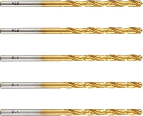 5pcs #7 M2 High-Speed Steel Twist Drill Bit Set, Titanium Coated Drill-Bits with Straight Shank in Saudi Arabia