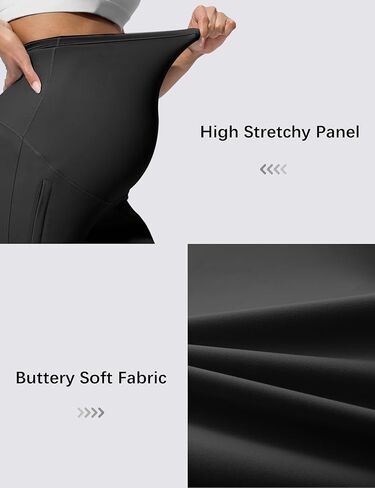 Mama Land High Waist Maternity Joggers for Yoga Workout Stretch Fit Pregnancy Activewear Pants with Pockets Fall Winter Maternity Clothes Outfit (Black XL) in Saudi Arabia
