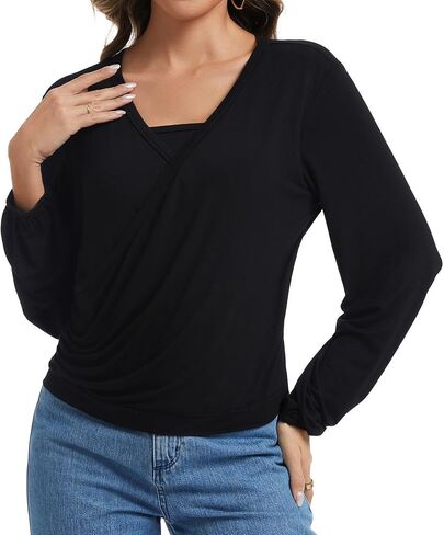 Sosolism Women's Nursing Tops Draped Waist Breastfeeding Shirt in Saudi Arabia