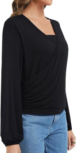 Sosolism Women's Nursing Tops Draped Waist Breastfeeding Shirt in Saudi Arabia