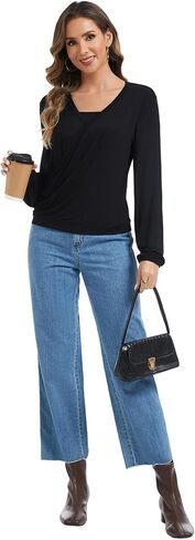 Sosolism Women's Nursing Tops Draped Waist Breastfeeding Shirt in Saudi Arabia