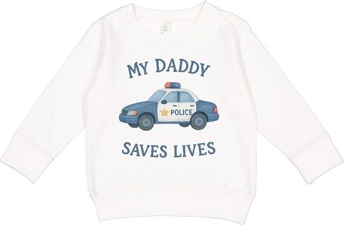 inktastic My Daddy Saves Lives Police Car Toddler Sweatshirt in Saudi Arabia