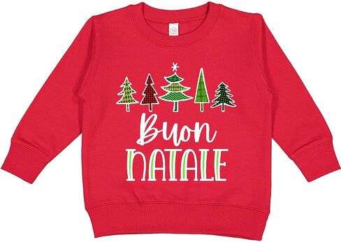 inktastic Buon Natale Festive Christmas Trees Toddler Sweatshirt in Saudi Arabia