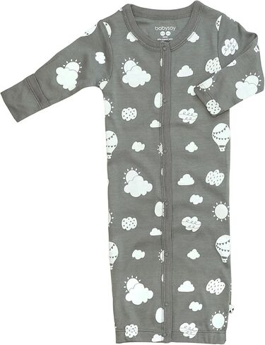 Unisex Baby Long Sleeve Gown Sleep Sack, Ultra Soft Nightgown, Newborn Reversible Mittens in Saudi Arabia