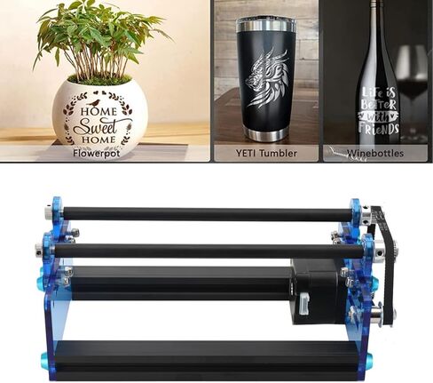 ملحق دوار بالليزر، أسطوانة دوارة للنقش، أداة ليزر على المحور Y مع دوران 360 درجة للأشياء الأسطوانية، الأكواب، العلب، قطر 20-200 مم، توافق عريض للأسلاك المزدوجة in Kuwait