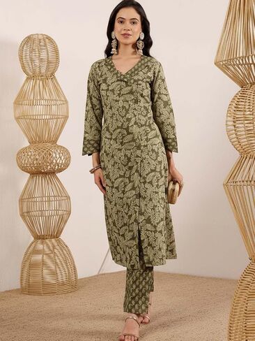 Rustic Green Beauty Kurta Set in Saudi Arabia