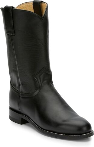 Justin Cora 10" Black Leather Roper Boots for Women - with Round Toe and J-Flex Comfort System Insoles in Saudi Arabia