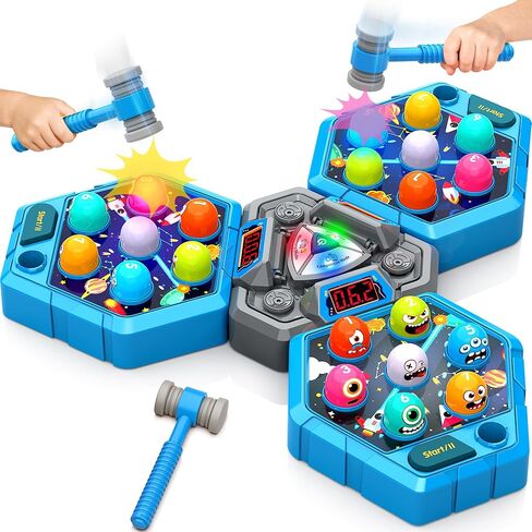 Whack Game Mole للأطفال الصغار، ألعاب للأطفال من عمر 3 4 5 6 7+ سنوات من الأولاد والبنات، ألعاب القصف للأعمار من 3 إلى 8 سنوات، هدية عيد ميلاد للأولاد من سن 3 إلى 12 عامًا، ألعاب تعليمية تفاعلية مع 3 أوضاع، 1-3 لاعبين in Kuwait