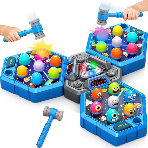 Whack Game Mole للأطفال الصغار، ألعاب للأطفال من عمر 3 4 5 6 7+ سنوات من الأولاد والبنات، ألعاب القصف للأعمار من 3 إلى 8 سنوات، هدية عيد ميلاد للأولاد من سن 3 إلى 12 عامًا، ألعاب تعليمية تفاعلية مع 3 أوضاع، 1-3 لاعبين in Kuwait