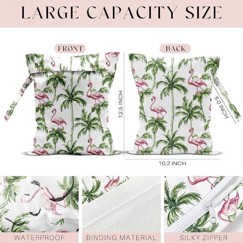 Wet Bag for Swimsuit, Beach Travel Essentials Wet Dry Bag, for Sunscreen Toiletry Dirty Clothes Yoga Gym Diaper, Friends Summer Beach Vacation Gifts. Colorful palm trees in Saudi Arabia