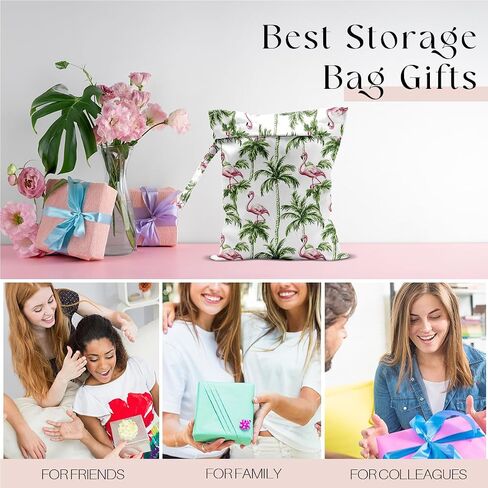 Wet Bag for Swimsuit, Beach Travel Essentials Wet Dry Bag, for Sunscreen Toiletry Dirty Clothes Yoga Gym Diaper, Friends Summer Beach Vacation Gifts. Colorful palm trees in Saudi Arabia